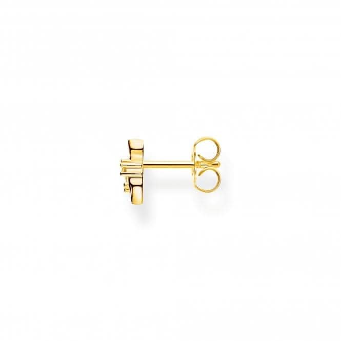 Sterling Silver Gold Plated Single Ear Stud H2222-414-14