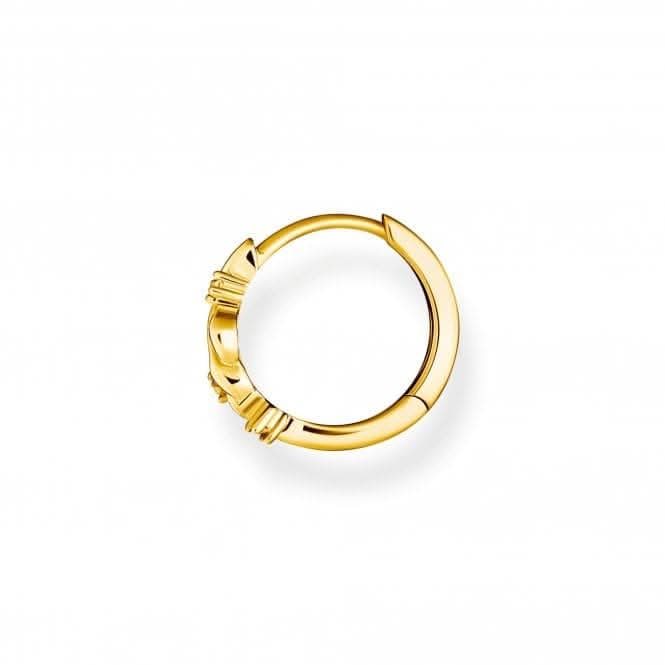 Sterling Silver Gold Plated Single Hoop Earring CR681-414-14