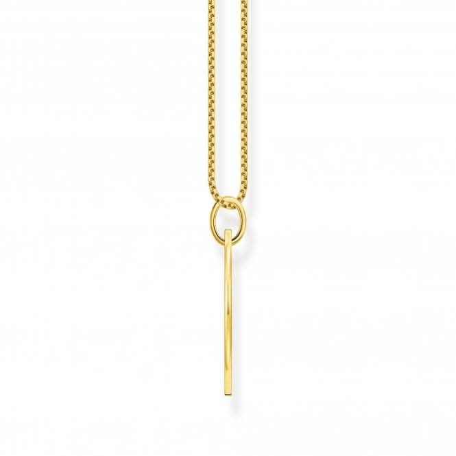 Sterling Silver Gold Plated Tag Necklace KE2141-413-39-L45V