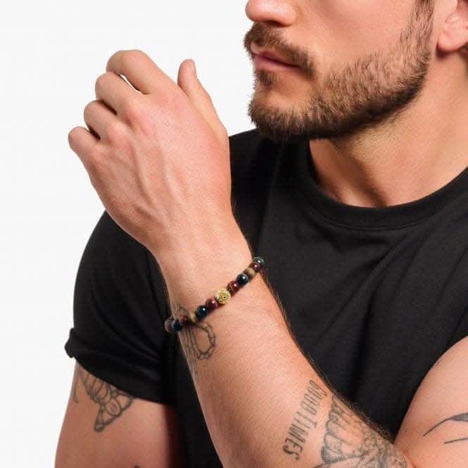 Sterling Silver Gold Plated Tigers Eye Zirconia Brown Bracelet A2145 - 324 - 2Thomas Sabo Sterling SilverA2145 - 324 - 2 - L19