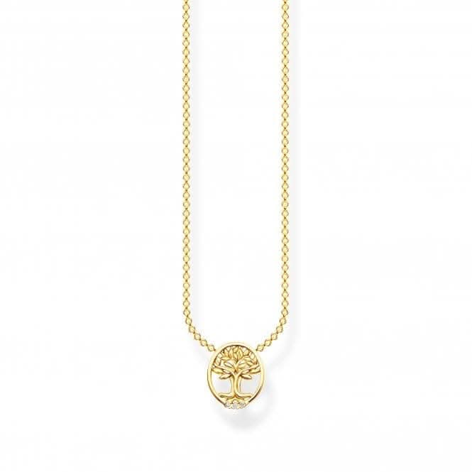 Sterling Silver Gold Plated Tree Of Love Necklace KE2126-414-14-L45V