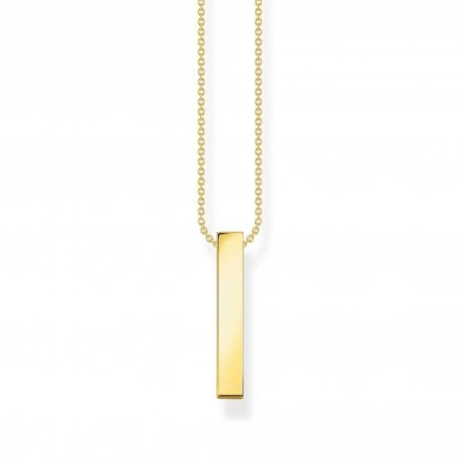 Sterling Silver Gold Plated White Stones Necklace KE2113-414-14-L45V