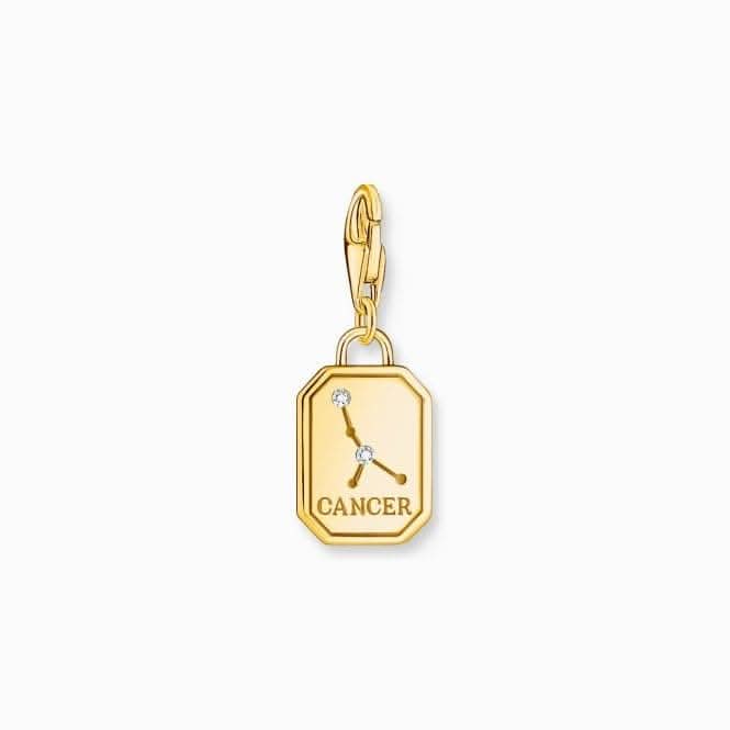 Sterling Silver Gold Plated Zirconia Zodiac Sign Cancer Charm 2158-414-39