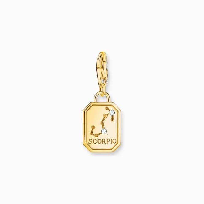 Sterling Silver Gold Plated Zirconia Zodiac Sign Scorpio Charm 2160-414-39