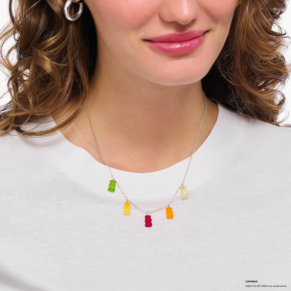 Sterling Silver HARIBO Colourful Goldbears Necklace KE2205-017-7-L45V