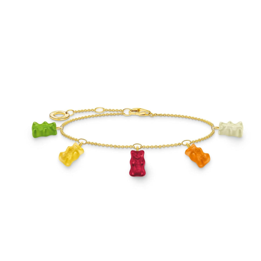 Sterling Silver HARIBO Gold Plated Colourful Goldbears Bracelet A2152-413-7-L19V