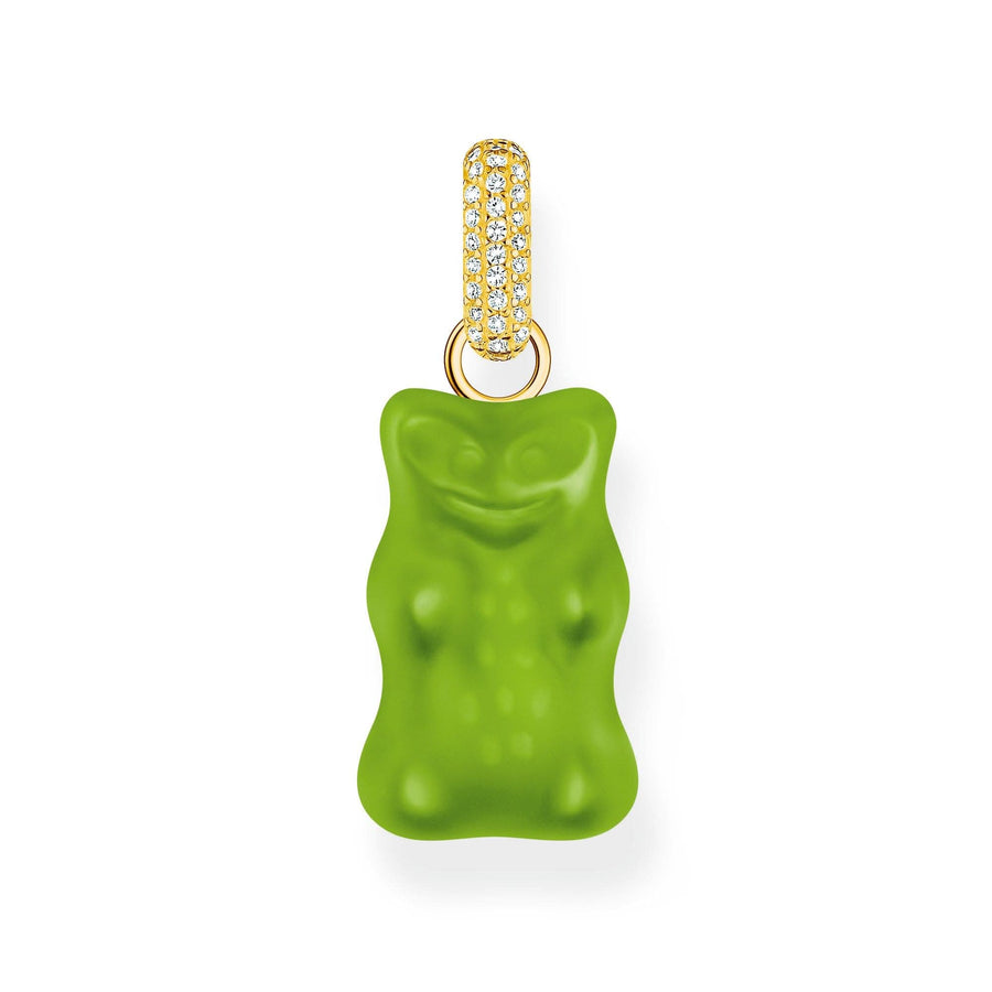 Sterling Silver HARIBO Gold Plated Zirconia Green Goldbears Pendant  PE967-414-6