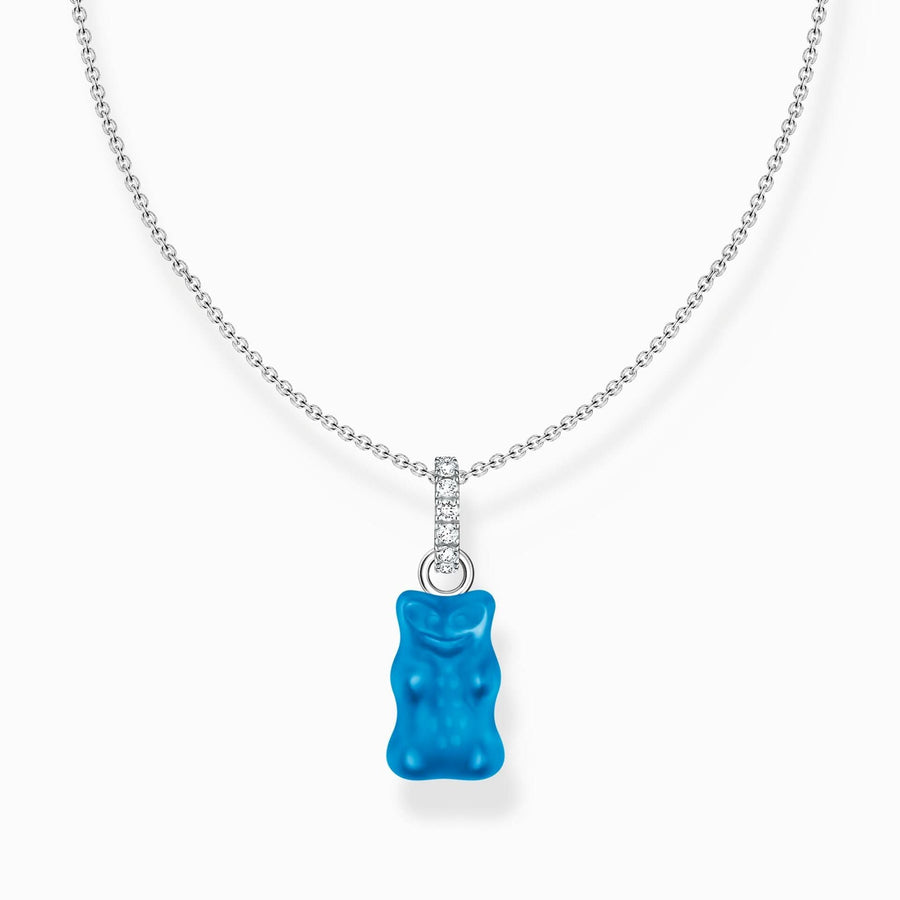 Sterling Silver HARIBO Zirconia Blue Goldbears Necklace KE2209-052-1-L45V