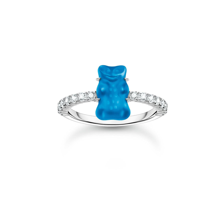 Sterling Silver HARIBO Zirconia Blue Goldbears Ring TR2459-052-1