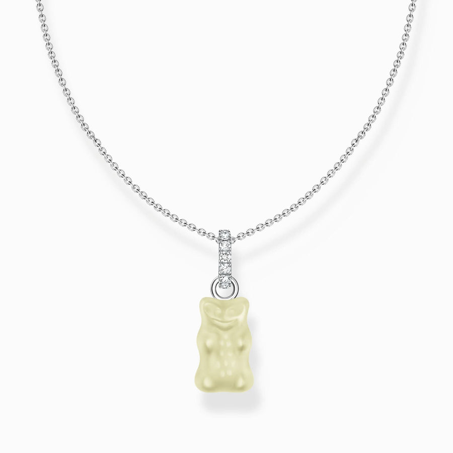 Sterling Silver HARIBO Zirconia White Goldbears Necklace KE2209-052-14-L45V