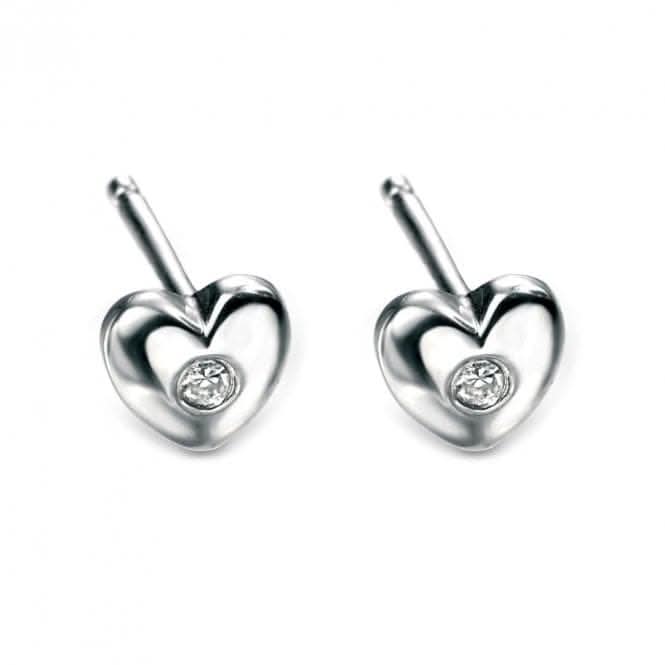 Sterling Silver Heart Stud Earrings E572