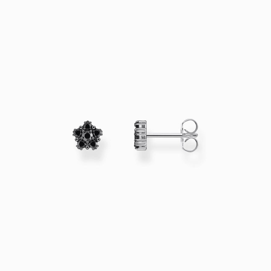 Sterling Silver Heritage Black Zirconia Stud Earrings H2297-643-11