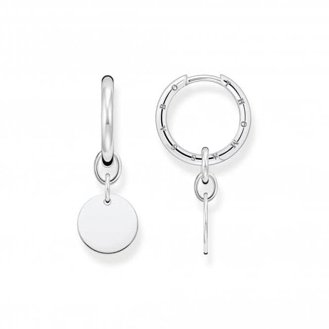 Sterling Silver Hoops With Discs Earrings CR677-001-21