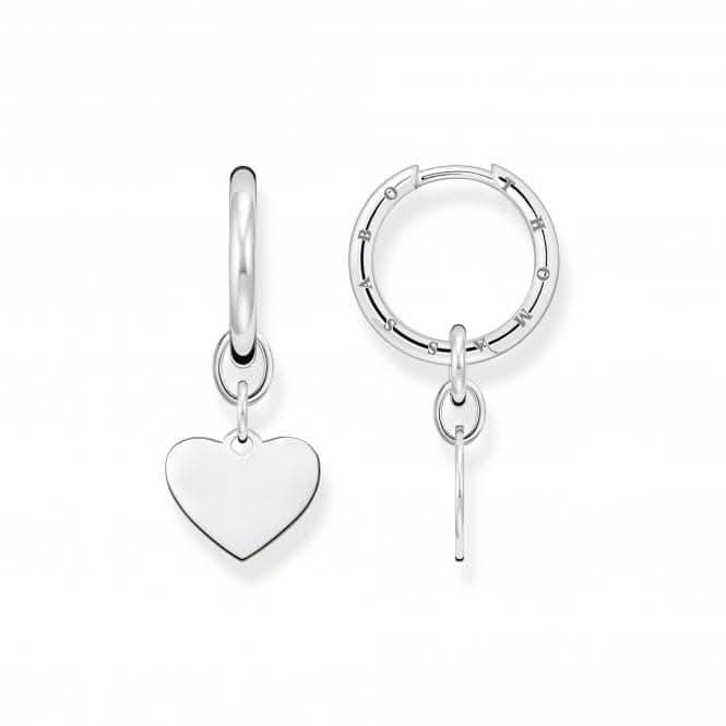 Sterling Silver Hoops with Hearts Earrings CR676-001-21