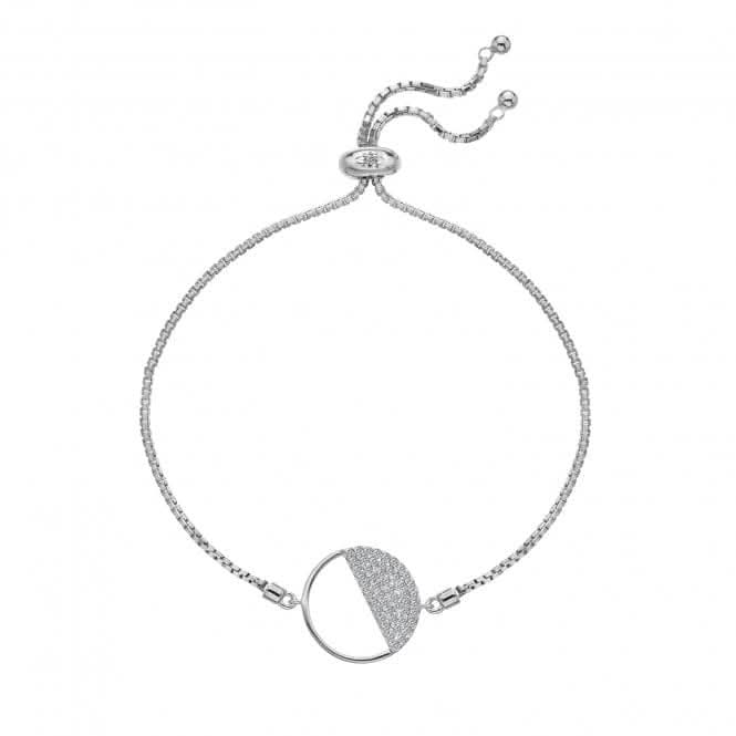 Sterling Silver Horizon White Topaz Circle Bracelet DL601