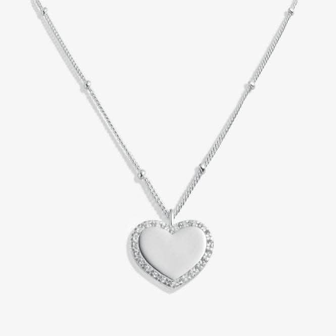 Sterling Silver I Love You Heart Pave 46cm + 5cm Necklace JJS0014Joma JewelleryJJS0014