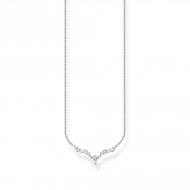 Sterling Silver Ice Crystals Necklace KE2172-051-14-L45V