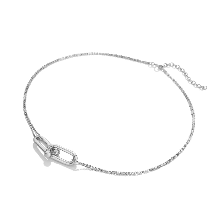 Sterling Silver Icon Link Necklace DN209