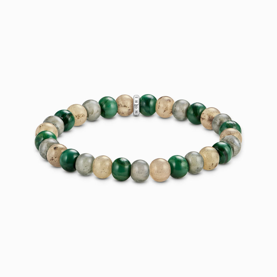 Sterling Silver Jasper Jade & Labradorite Beaded Bracelet A2196-503-6