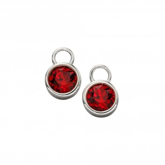 Sterling Silver July Ruby Swarovski Birthstone Charm Y2655
