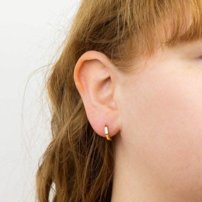 Fiorelli Silver Layered Yellow Gold Hoop Earrings E6134