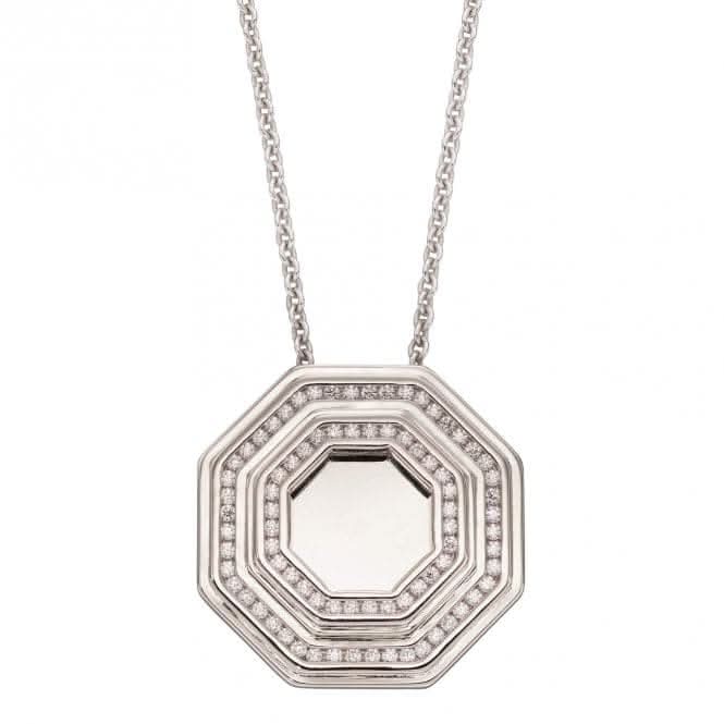 Fiorelli Silver Layered Octagon Zirconia Pendant P5077C