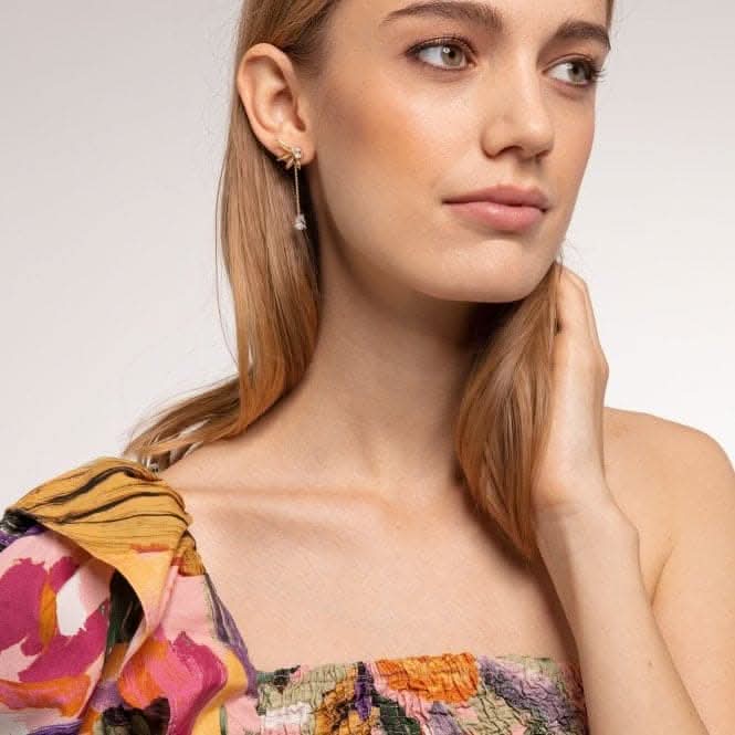 Sterling Silver Leaves With Chain Large Gold Earrings H2105 - 414 - 14Thomas Sabo Sterling SilverH2105 - 414 - 14