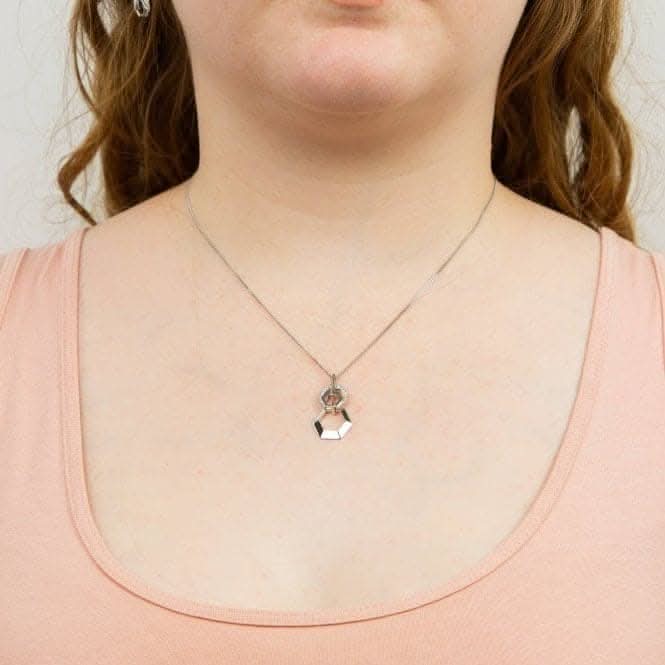 Fiorelli Silver Linked Hexagonal Zirconia Pendant P5076C