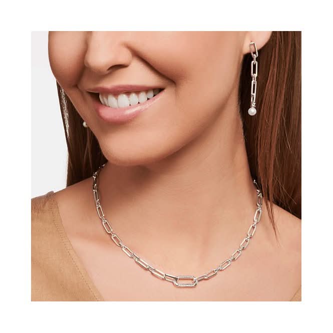 Sterling Silver Links Necklace KE2110-643-14-L45V