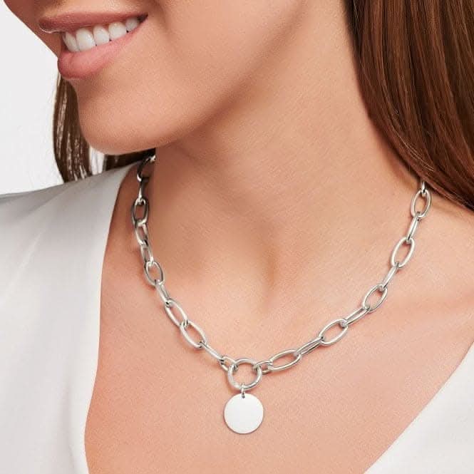 Sterling Silver Links Necklace KE2114-001-21-L45