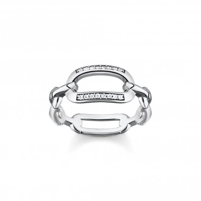 Sterling Silver Links Ring TR2360-643-14