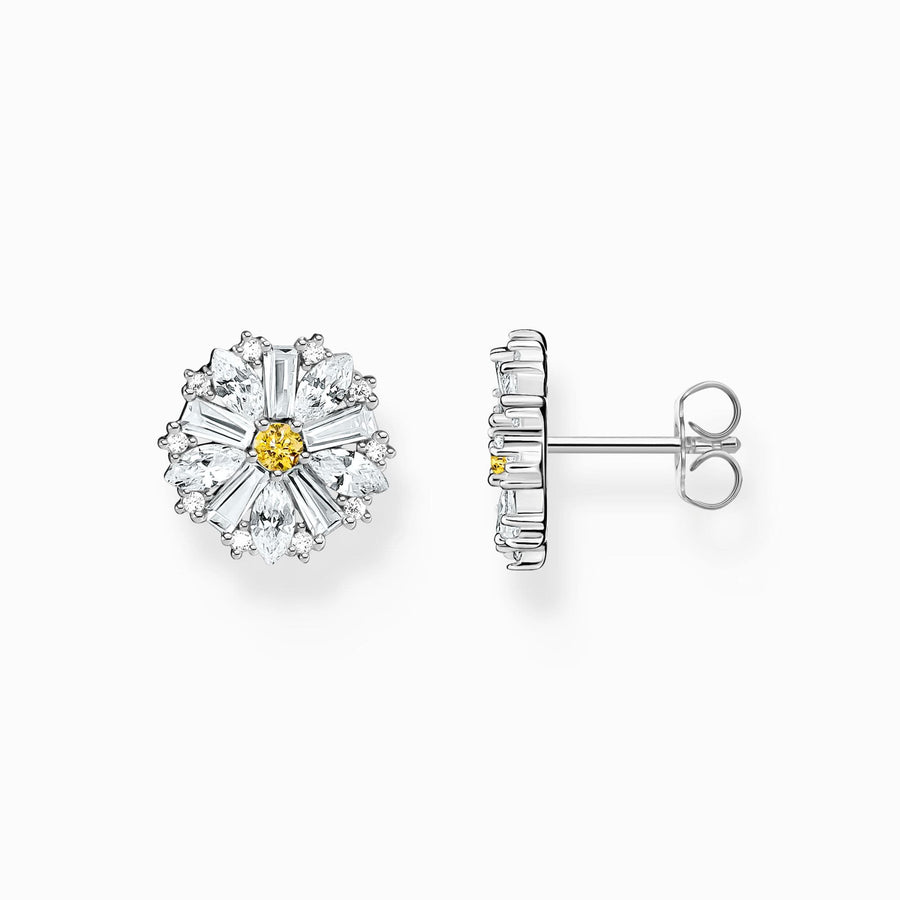 Sterling Silver Lovely Daisy Large Studs H2169-051-4