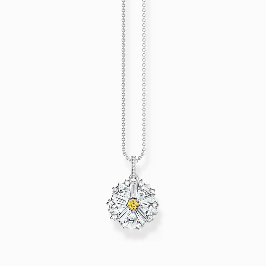 Sterling Silver Lovely Daisy Necklace KE2086-051-4