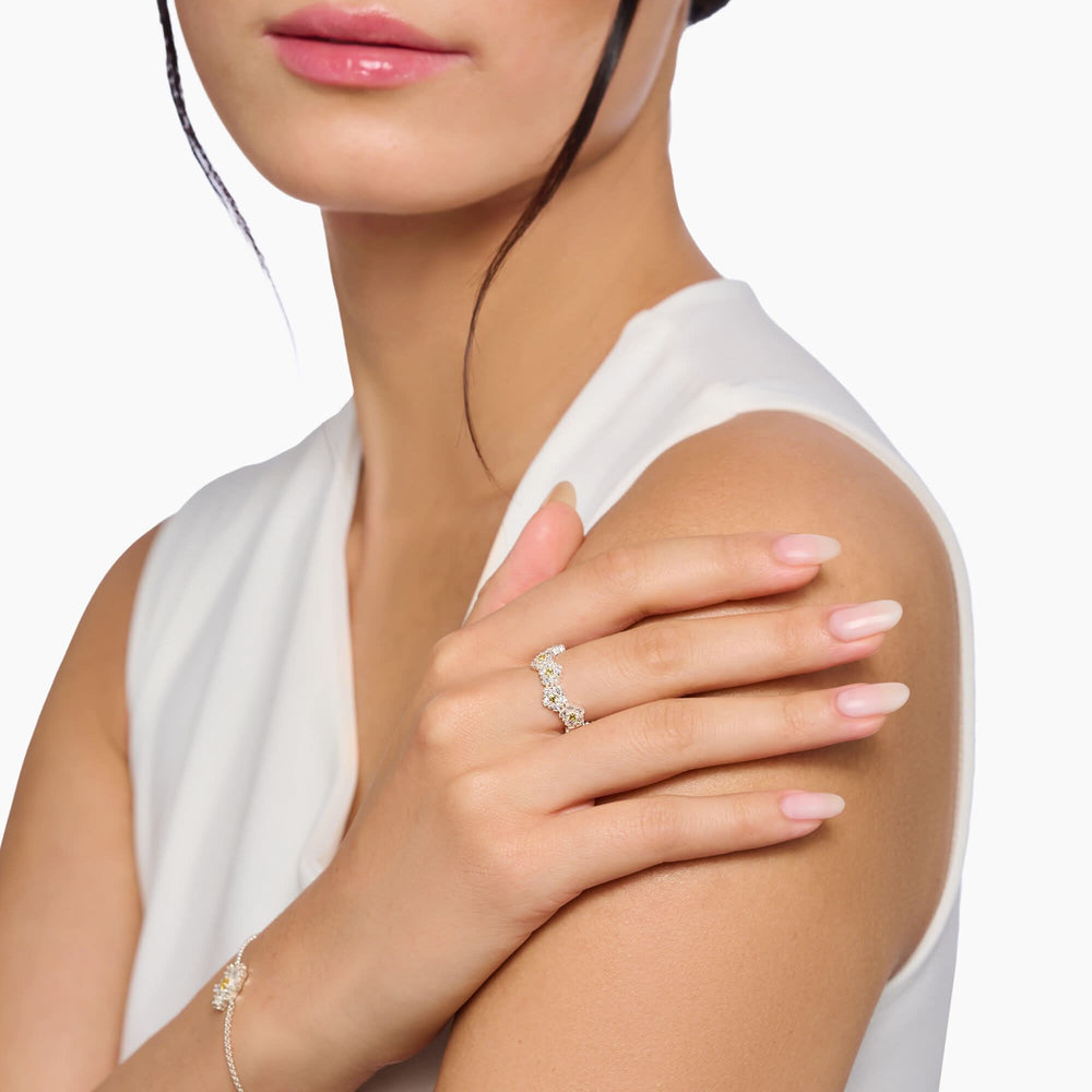 Sterling Silver Lovely Flowers Ring TR2337-051-4