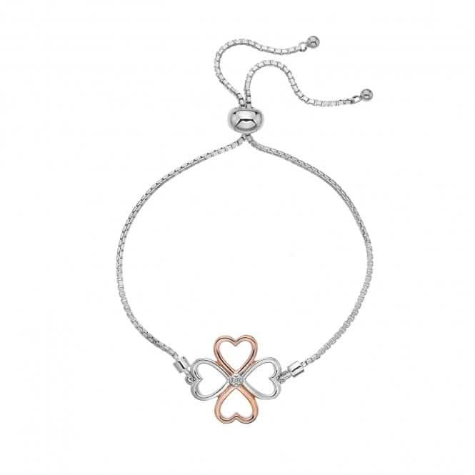 Sterling Silver Lucky in Love Rose Gold Accents Bracelet DL604