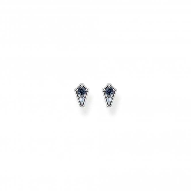 Sterling Silver Magic Stars Blue Ear Studs H2210-667-1