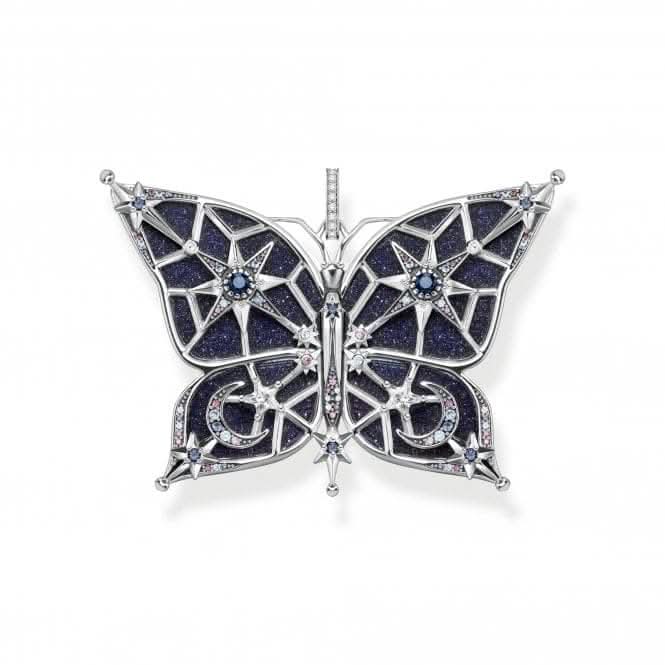 Sterling Silver Magic Stars Butterfly Pendant PE925-945-7