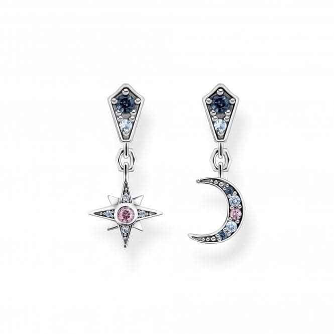 Sterling Silver Magic Stars Crescent Moon/Star Earrings H2207-945-7