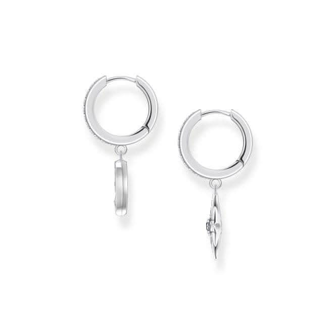 Sterling Silver Magic Stars Hoop Earrings CR682-945-7