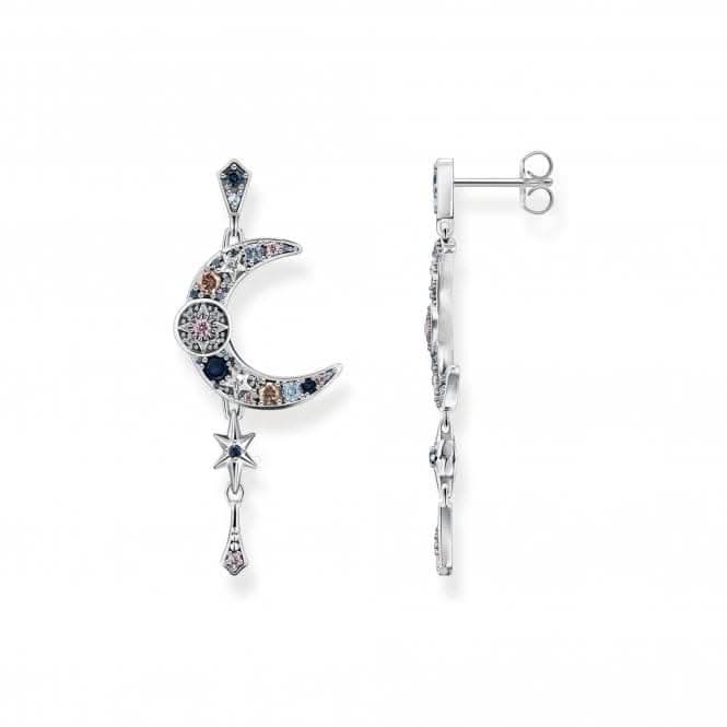 Sterling Silver Magic Stars Long Drop Earrings H2200-945-7
