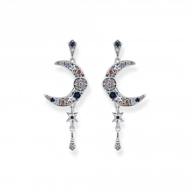 Sterling Silver Magic Stars Long Drop Earrings H2200-945-7