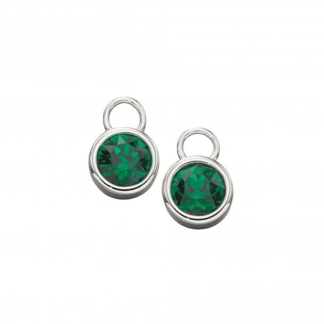 Sterling Silver May Emerald Swarovski Birthstone Charm Y2653