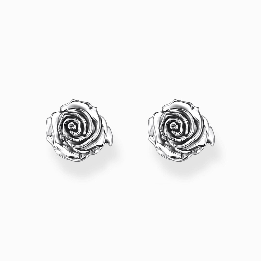 Sterling Silver Midnight Rose Ear Studs H2323-637-21