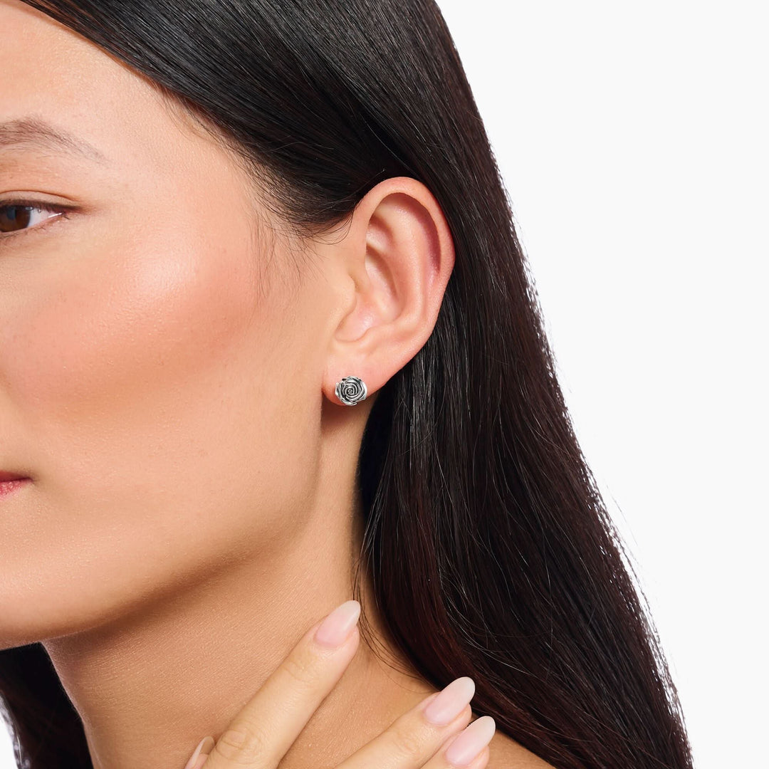 Sterling Silver Midnight Rose Ear Studs H2323 - 637 - 21Thomas Sabo Sterling SilverH2323 - 637 - 21