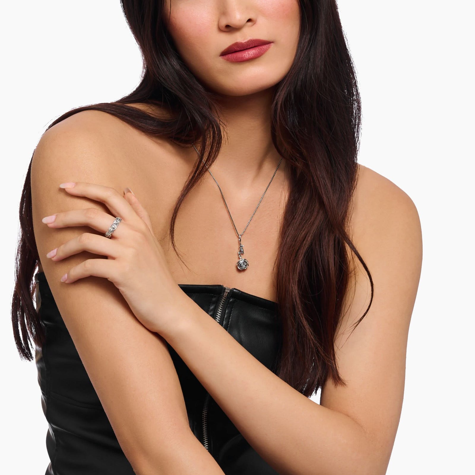 Sterling Silver Midnight Rose Pendant PE981 - 637 - 21Thomas Sabo Sterling SilverPE981 - 637 - 21