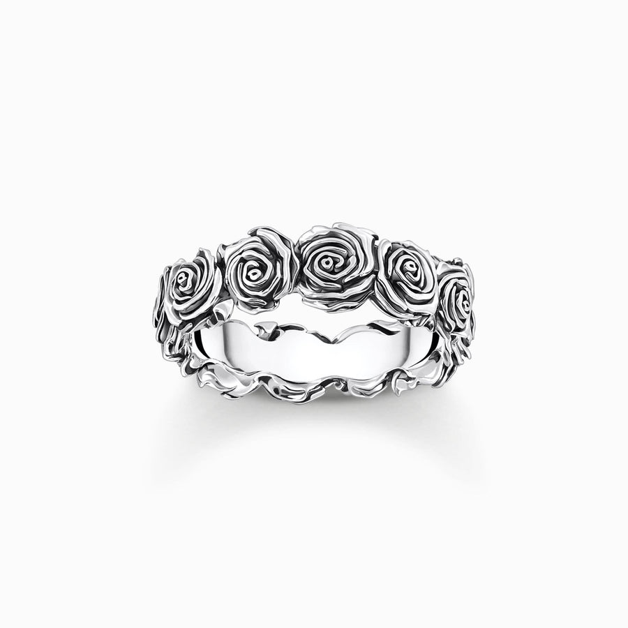 Sterling Silver Midnight Rose Ring TR2488-637-21