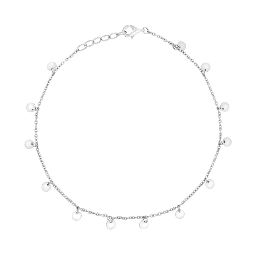 Sterling Silver Mini Disc Ankle Chain K203