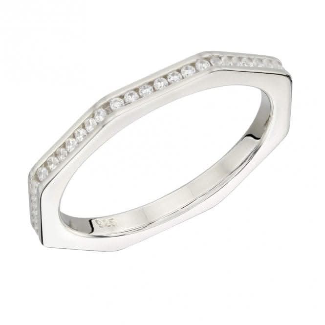Fiorelli Silver Octagon Zirconia Ring R3796C
