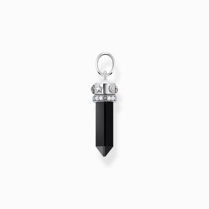 Sterling Silver Onyx Hexagon Shape Pendant PE955-641-11