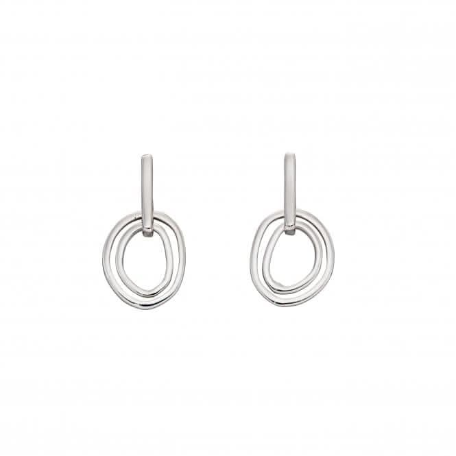 Sterling Silver Organic Double Hoop Earrings E5847